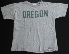 画像2: 70s USA製 Championチャンピオン OREGON 染み込みプリント 88/12 Tシャツ 杢グレー XL (2)