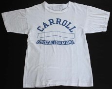 画像2: 60's CARROLL 三段 染み込みプリントTシャツ 白 (2)