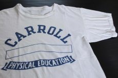 画像1: 60's CARROLL 三段 染み込みプリントTシャツ 白 (1)