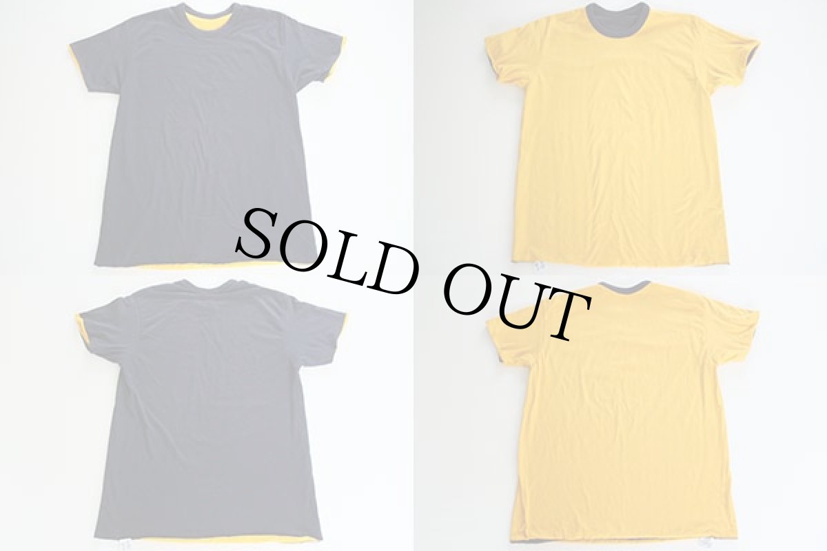 画像2: 80s USA製 Championチャンピオン 無地 リバーシブルTシャツ 紺x黄 L (2)