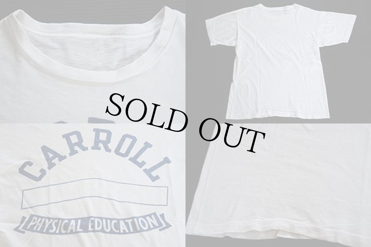 画像3: 60's CARROLL 三段 染み込みプリントTシャツ 白 (3)