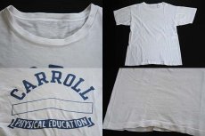 画像3: 60's CARROLL 三段 染み込みプリントTシャツ 白 (3)