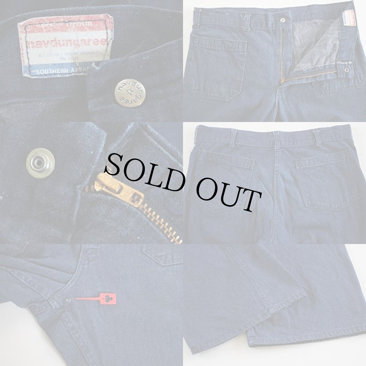 画像3: 70s navdungaree デニム セーラーパンツ w35 (3)