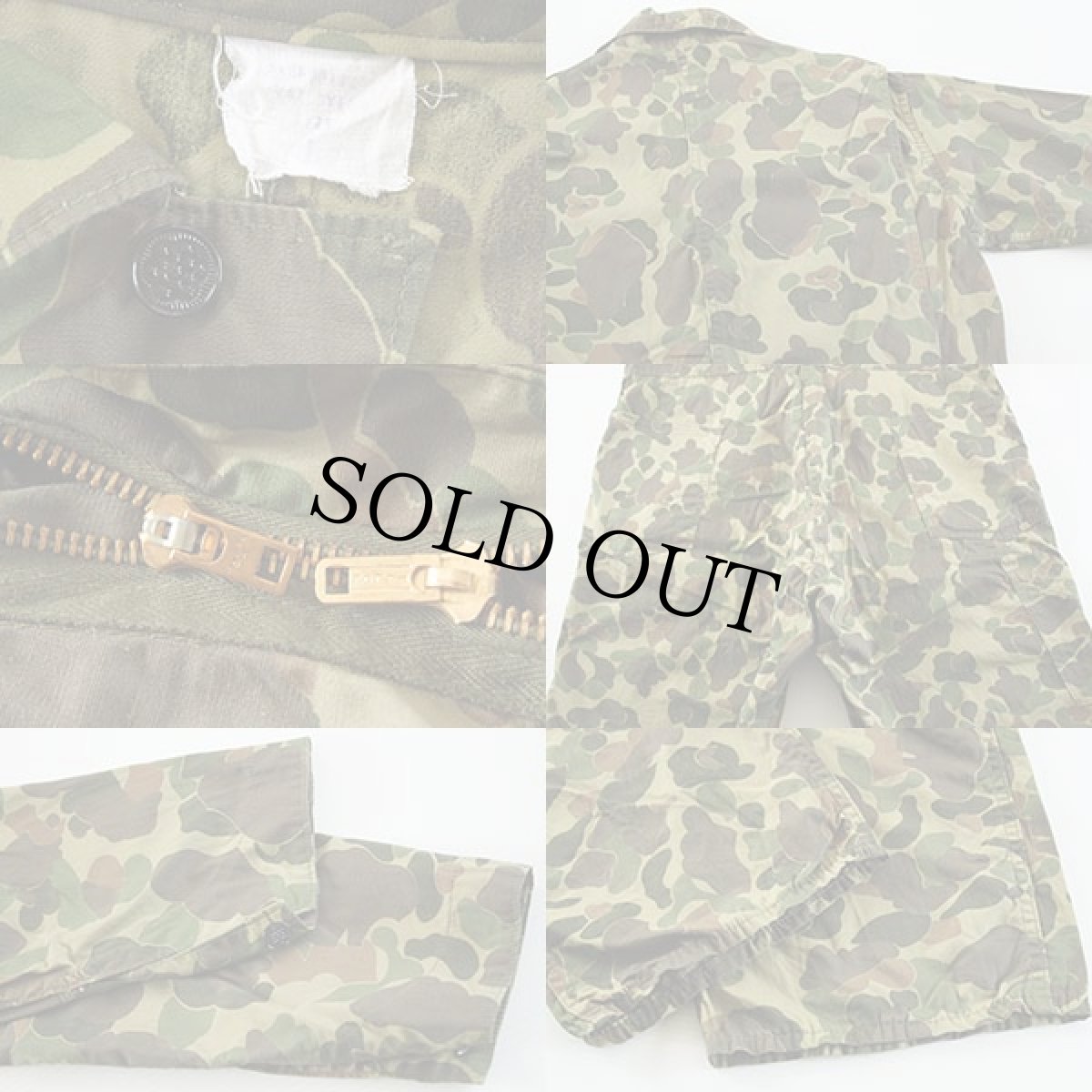 画像3: 60s UNKNOWN ダックハンターカモ コットン ハンティング オールインワン L★つなぎ (3)