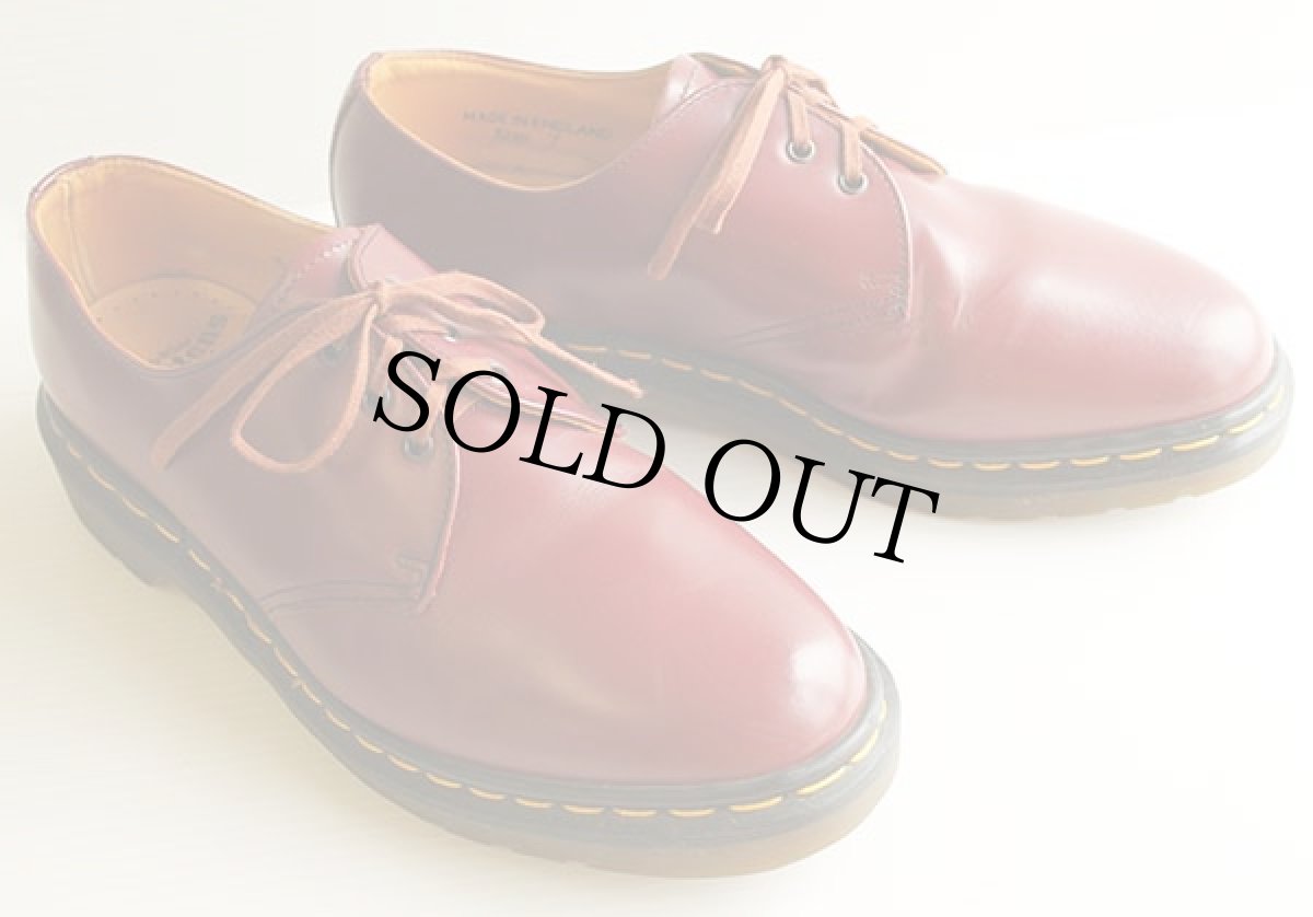 画像1: 英国製 DR.MARTENSドクターマーチン 3ホール レザーシューズ チェリー UK7 (1)