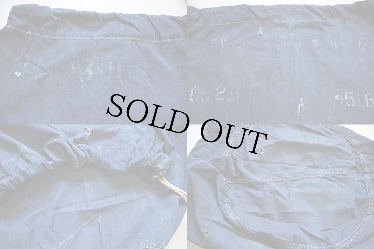 画像3: 40s 米軍 U.S.ARMY ステンシル インディゴ デニム バラックバッグ★ランドリーバッグ (3)