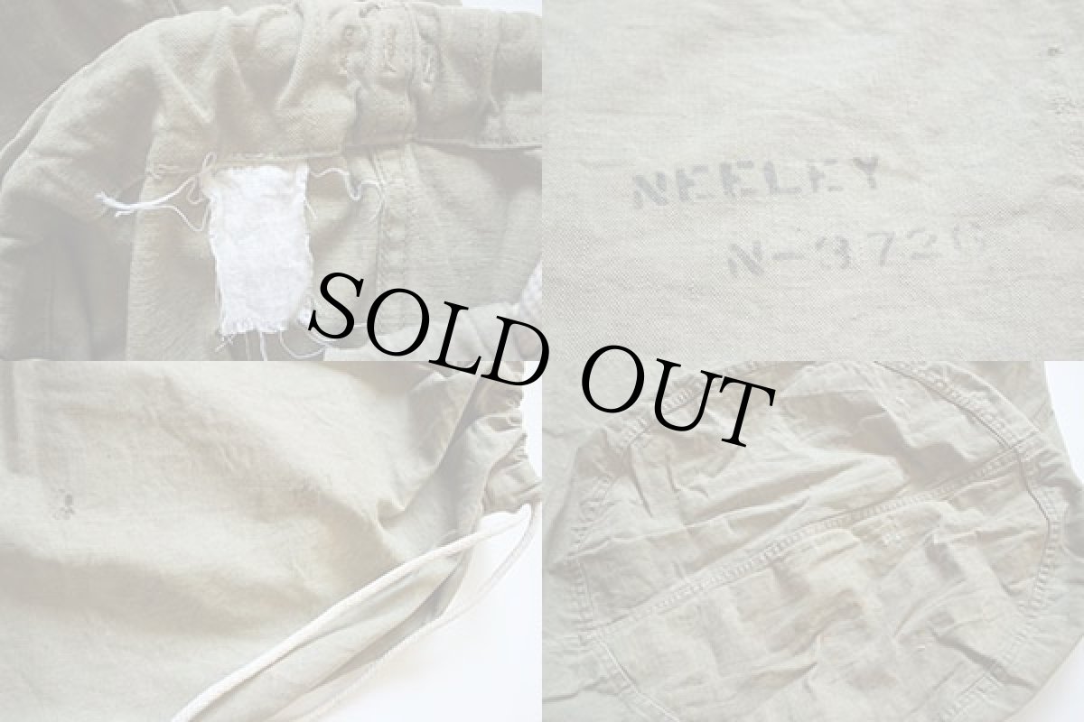 画像3: 40s 米軍 ステンシル バラックバッグ カーキ★ランドリーバッグ (3)