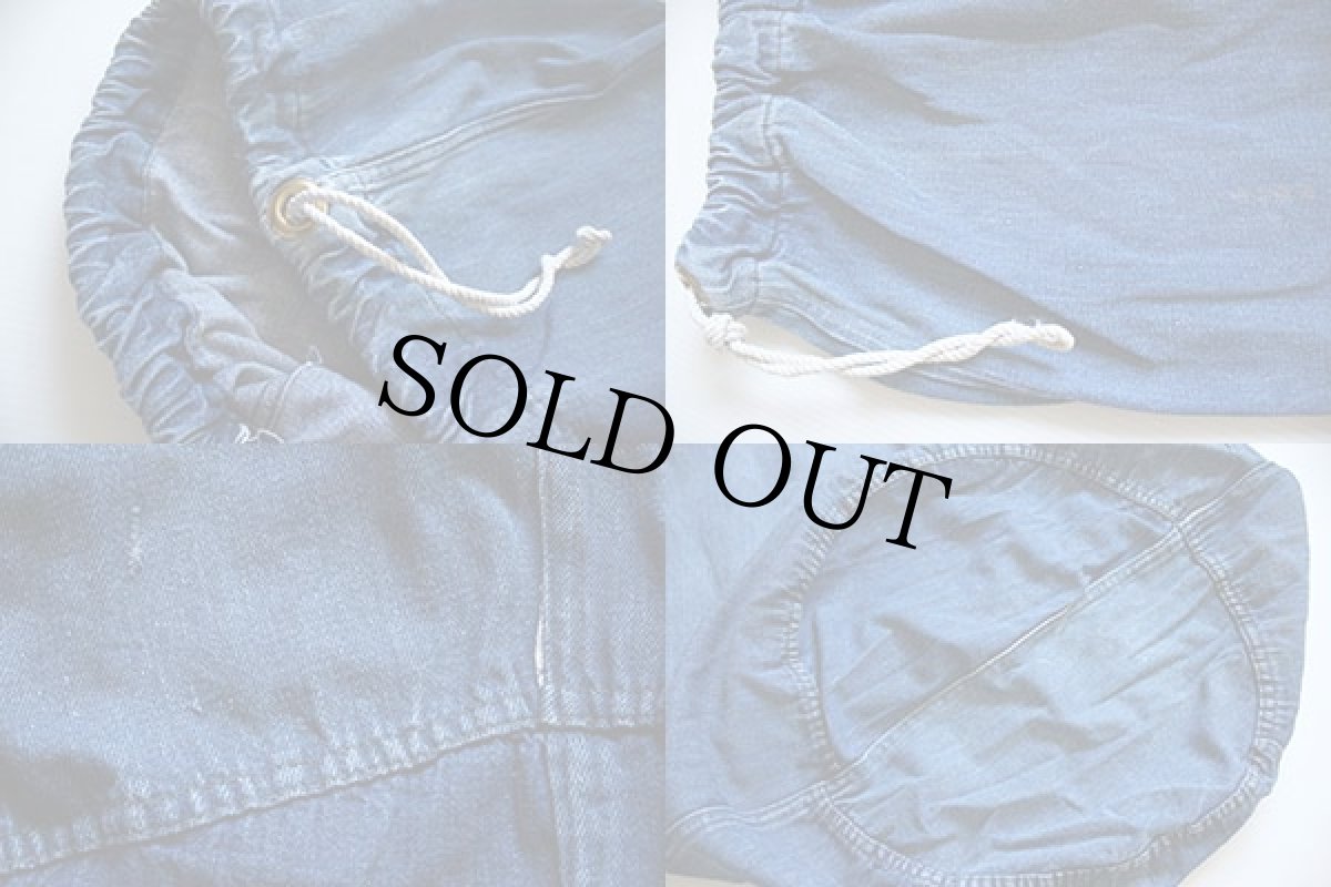 画像3: 60s インディゴ デニム バラックバッグ★ランドリーバッグ (3)