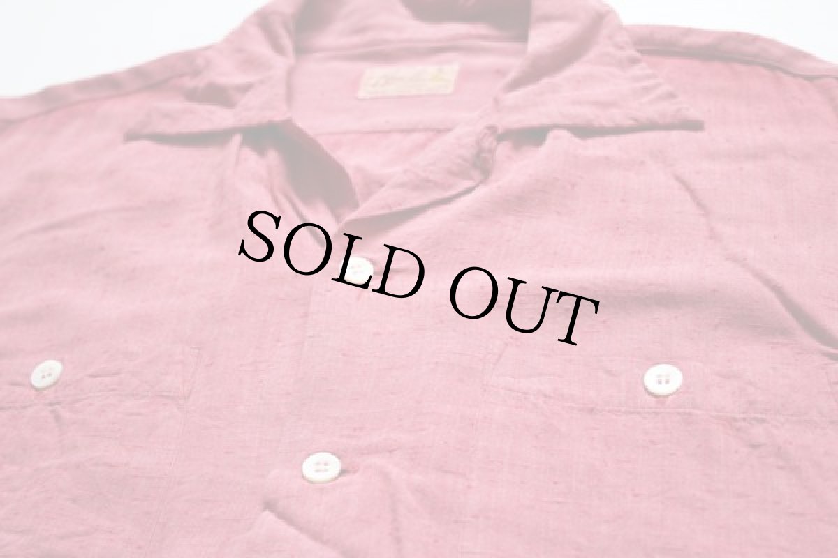 画像2: 50s Conclo カスリ柄 レーヨン オープンカラーシャツ L (2)