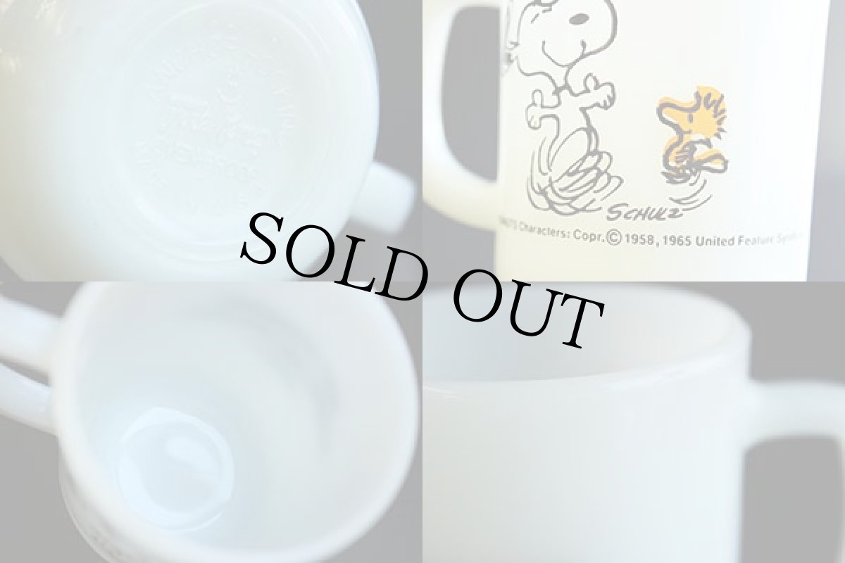 画像3: 70s USA製 Fire-Kingファイヤーキング スヌーピー JOY マグカップ (3)