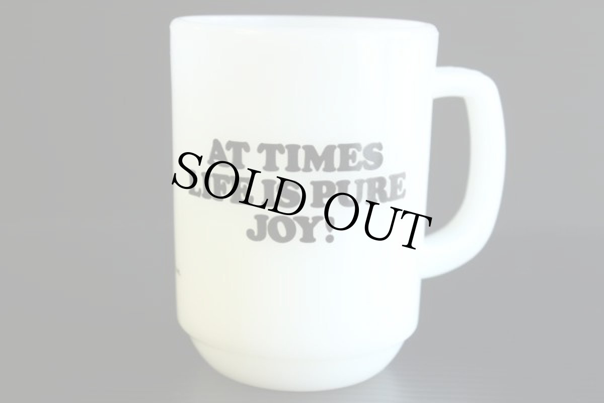 画像2: 70s USA製 Fire-Kingファイヤーキング スヌーピー JOY マグカップ (2)