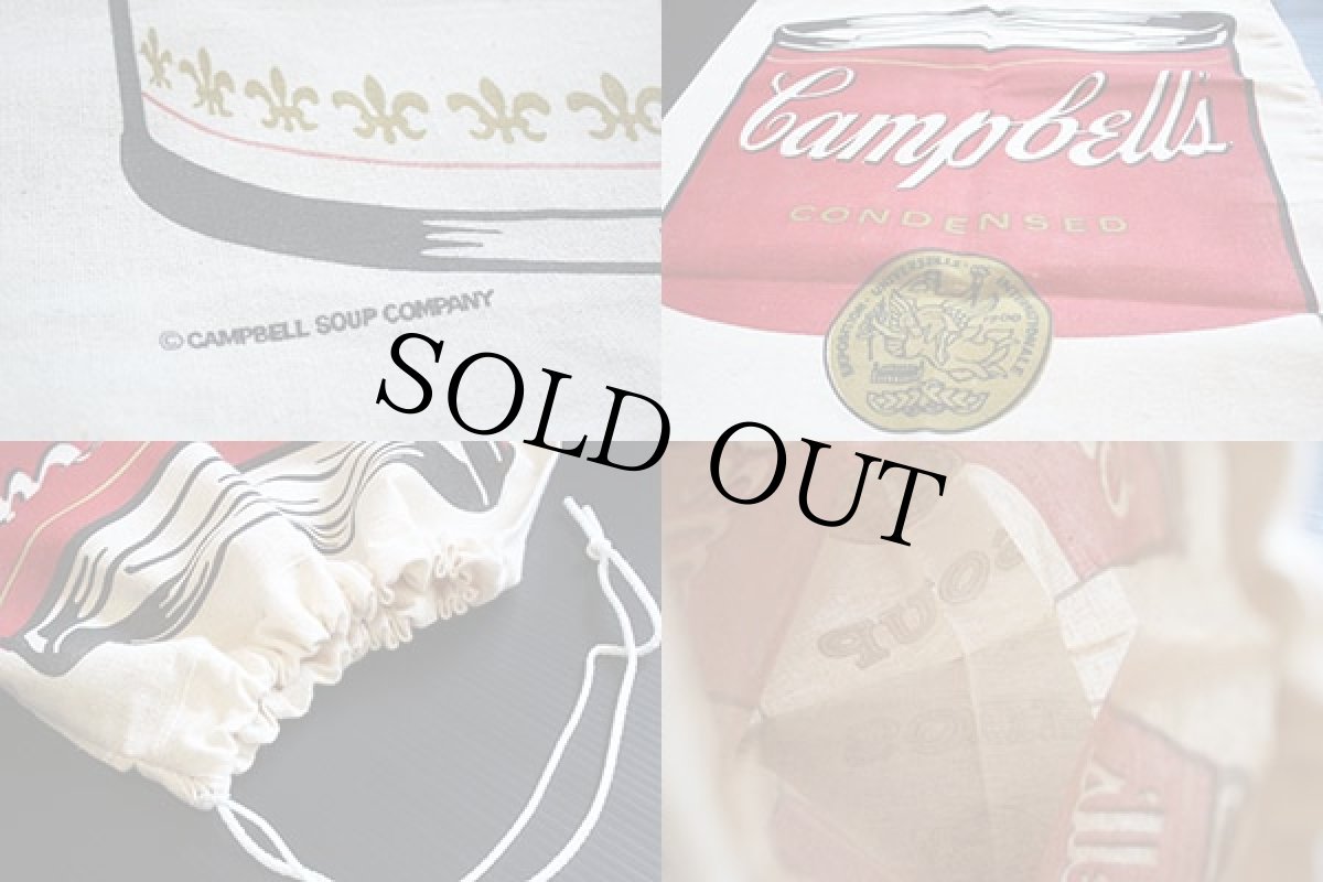 画像3: デッドストック★ビンテージ Campbell's SOUP キャンベル スープ 染み込みプリント 布袋★アンディウォーホル (3)