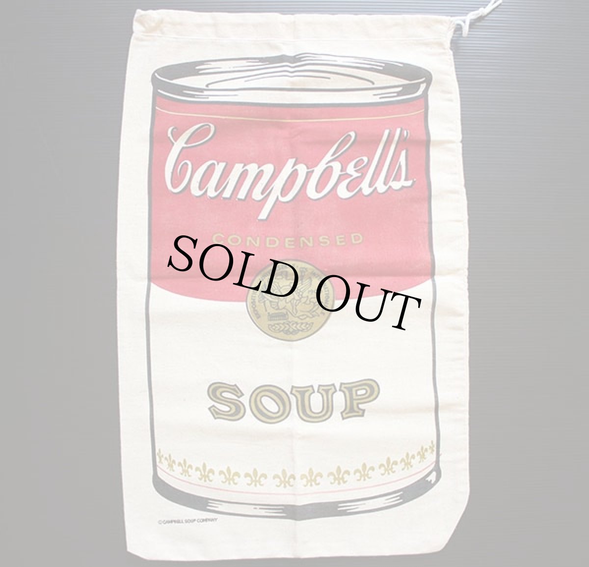 画像2: デッドストック★ビンテージ Campbell's SOUP キャンベル スープ 染み込みプリント 布袋★アンディウォーホル (2)