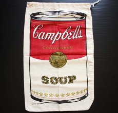 画像2: デッドストック★ビンテージ Campbell's SOUP キャンベル スープ 染み込みプリント 布袋★アンディウォーホル (2)