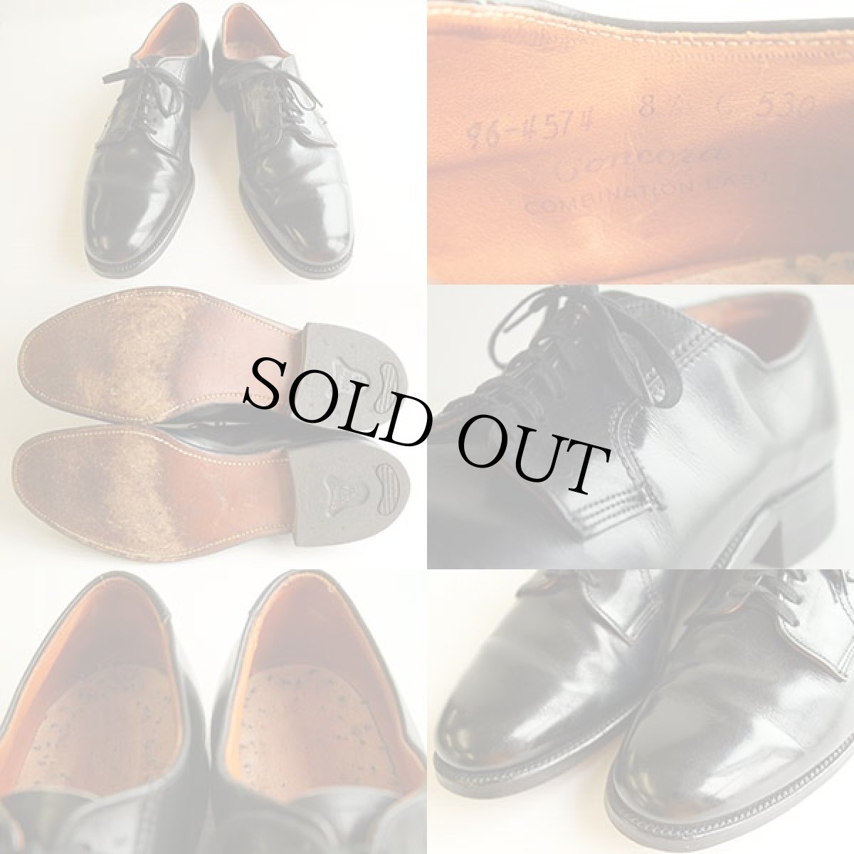 画像3: 60s Crosby Squareレザーシューズ 黒 8.5 C★革靴 (3)