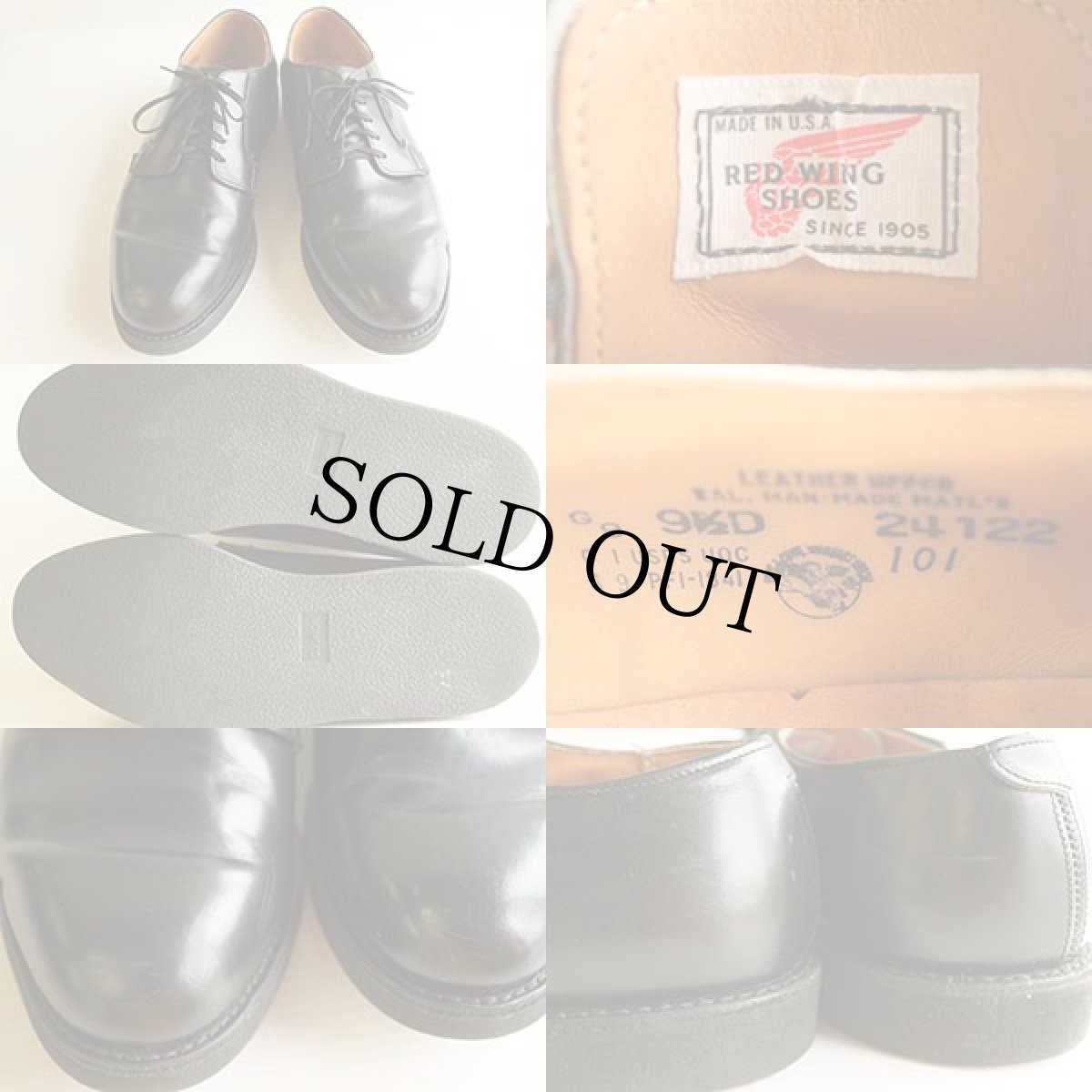 画像3: 80s USA製 REDWINGレッドウイング 101 ポストマン レザーシューズ 黒 9.5D (3)