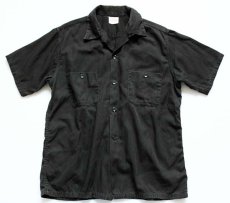 画像1: 50s PENNEY'S BIGMACビッグマック 半袖 コットン ワークシャツ 黒 (1)