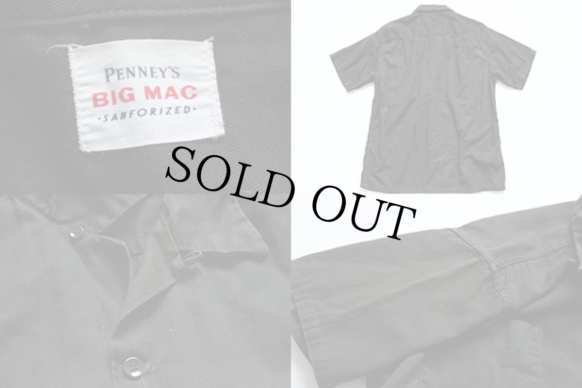 画像3: 50s PENNEY'S BIGMACビッグマック 半袖 コットン ワークシャツ 黒 (3)