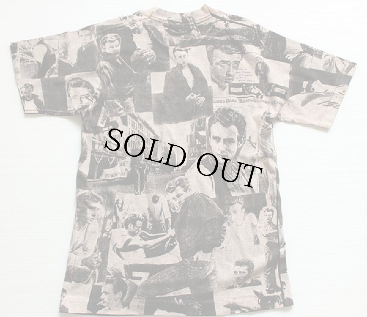 画像2: 90s USA製 JAMES DEANジェームスディーン 手刷り オールオーバープリント コットンTシャツ S★モスキートヘッド (2)