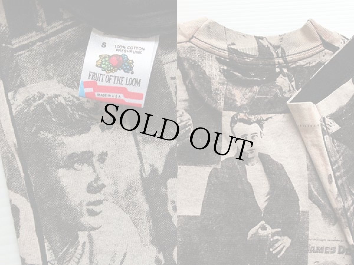 画像3: 90s USA製 JAMES DEANジェームスディーン 手刷り オールオーバープリント コットンTシャツ S★モスキートヘッド (3)