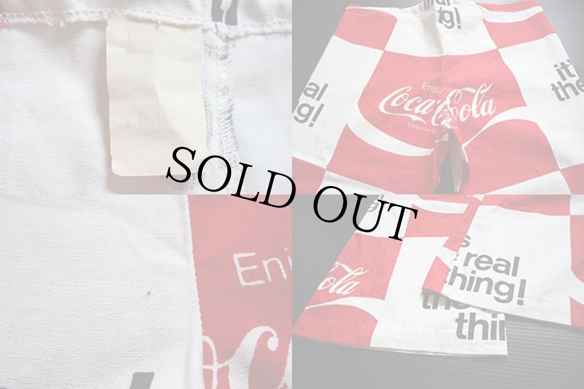 画像2: 70s Coca-Colaコカコーラ ロゴ 総柄 コットンパンツ (2)