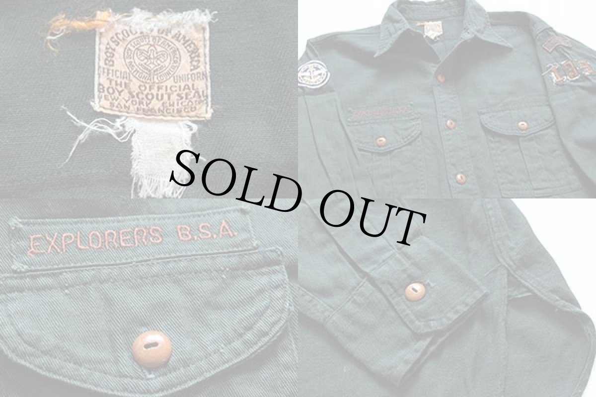 画像3: 50s BSA EXPLORERS ボーイスカウト マチ付き コットンシャツ (3)