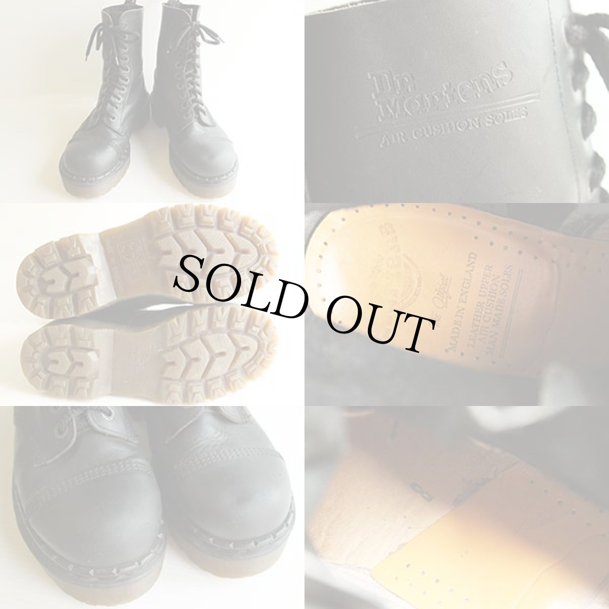 画像3: 英国製 DR.MARTENSドクターマーチン キャップトゥ 10ホールブーツ 黒 UK8★クレイジーボム (3)