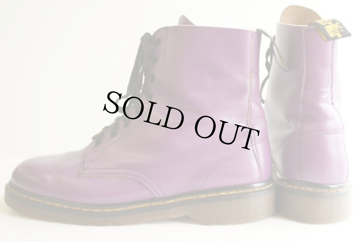 画像2: 英国製 DR.MARTENSドクターマーチン×Shellys 8ホールブーツ 紫 UK10 (2)