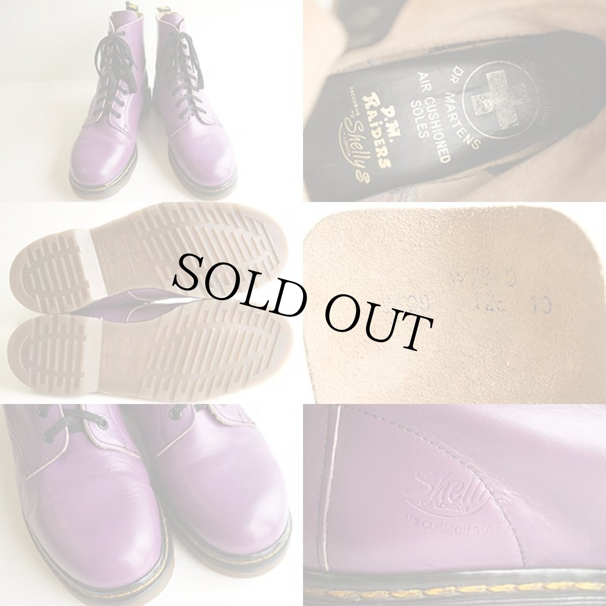 画像3: 英国製 DR.MARTENSドクターマーチン×Shellys 8ホールブーツ 紫 UK10 (3)