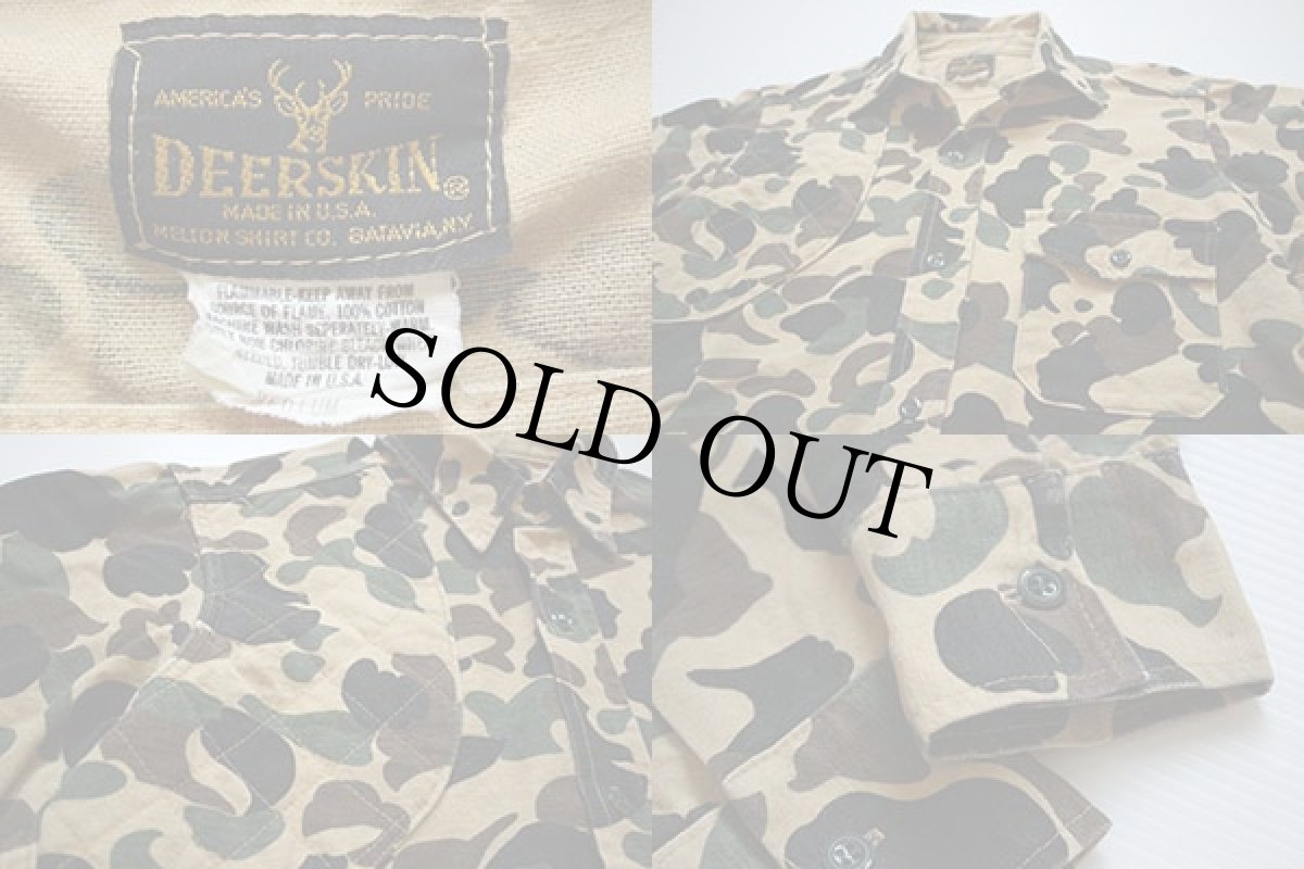 画像3: 70s USA製 DEERSKIN ダックハンターカモ ガンパッチ付き シャモアクロスシャツ M (3)