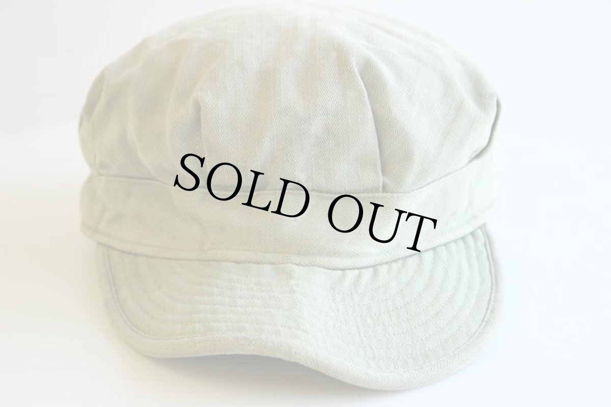 画像2: リサイズ★40s 米軍 USMC HBT ヘリンボーンツイル キャップ 59cm (2)