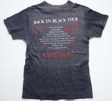 画像2: 80s USA製 Hanes AC/DC BACK IN BLACK TOUR USA 1980 コットン バンドTシャツ 墨黒 S (2)
