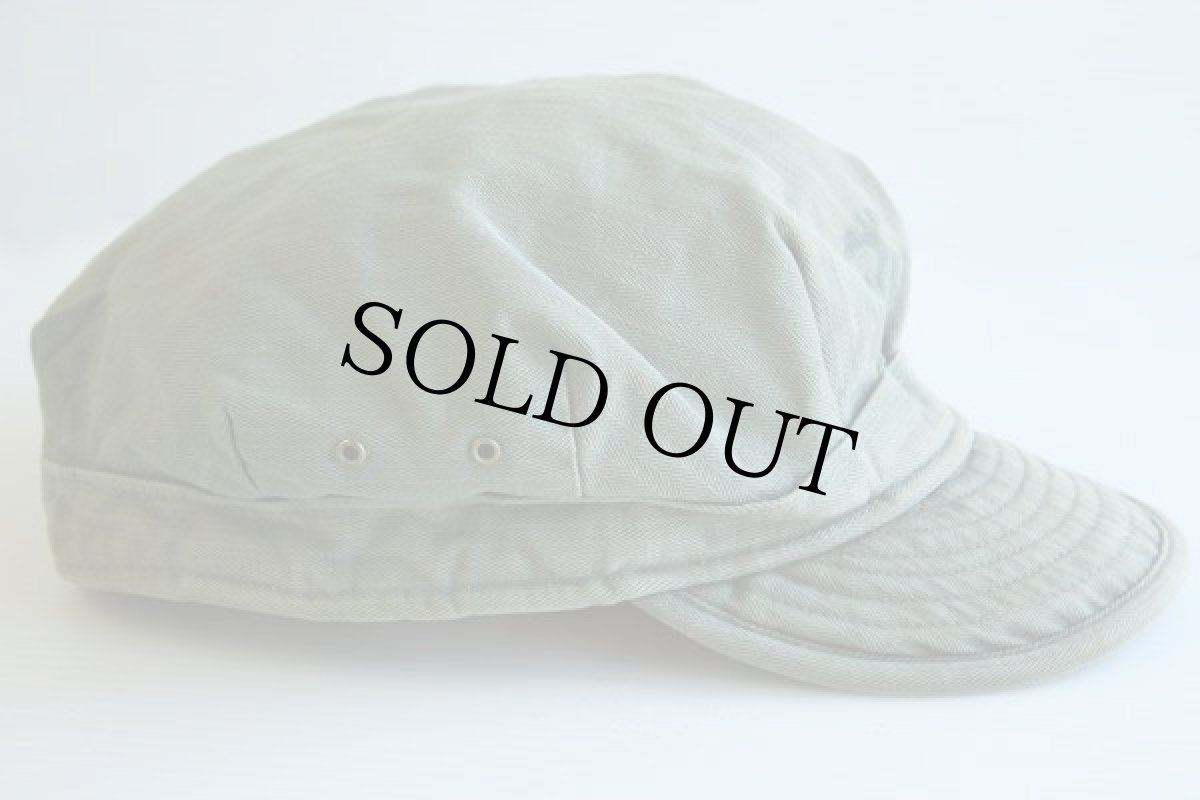 画像2: リサイズ★40s 米軍 USMC HBT ヘリンボーンツイル キャップ 59.5cm (2)