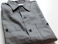 画像1: デッドストック★60s USA製 UNKNOWN コットン ワークシャツ グレー S (1)