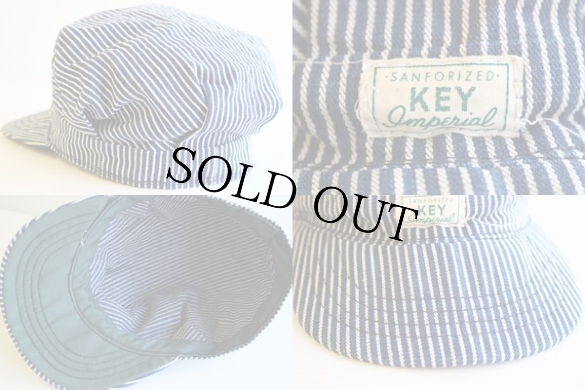 画像3: 60s KEY ヒッコリー ワークキャップ 55cm (3)