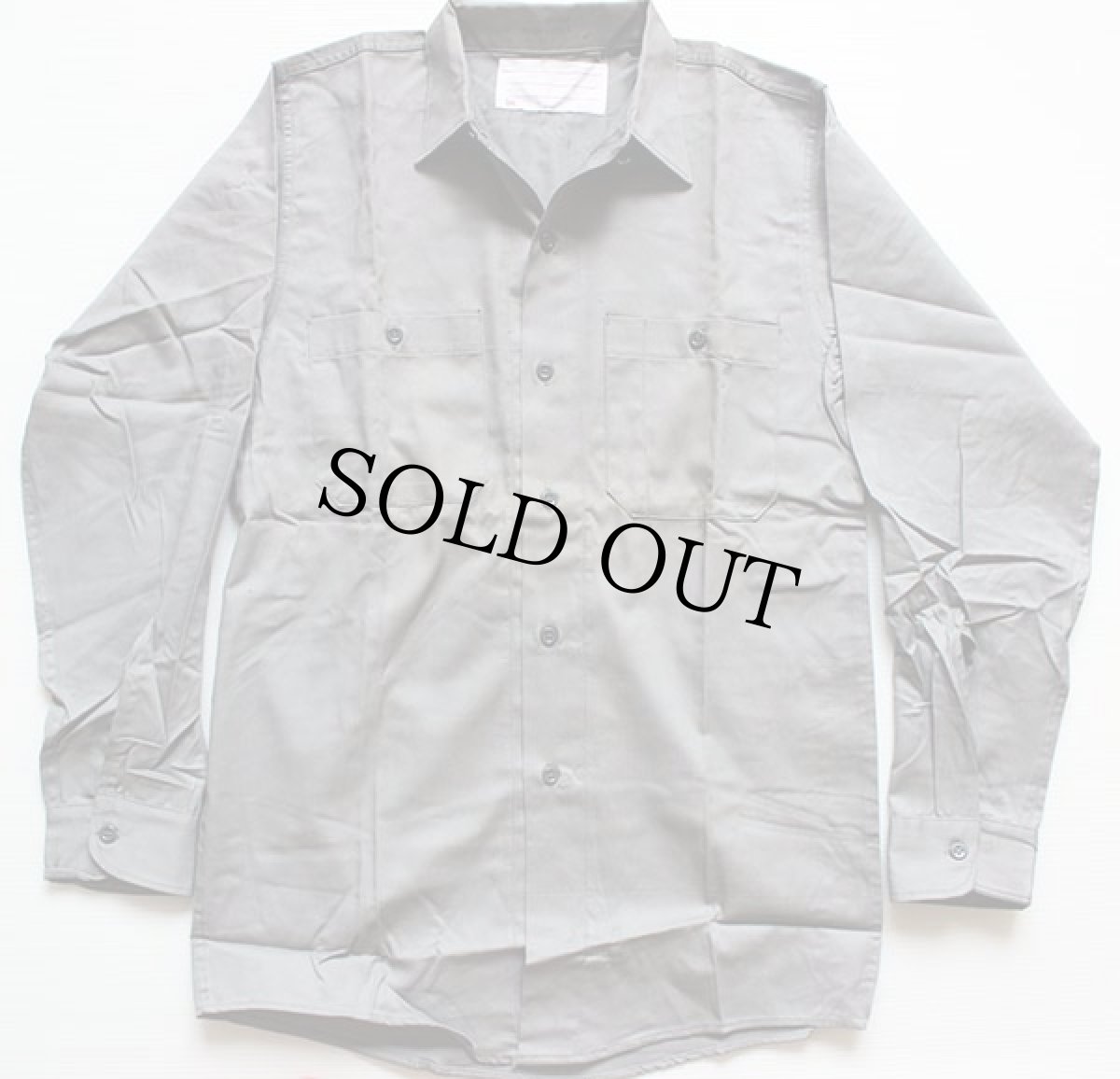 画像2: デッドストック★60s USA製 UNKNOWN コットン ワークシャツ グレー S (2)