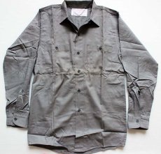画像2: デッドストック★60s USA製 UNKNOWN コットン ワークシャツ グレー S (2)