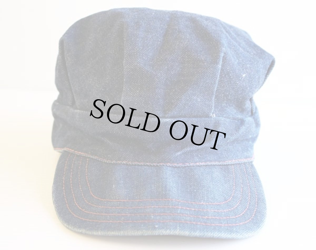 画像2: 70s UNKNOWN デニム ワークキャップ 59cm (2)