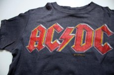 画像1: 80s USA製 Hanes AC/DC BACK IN BLACK TOUR USA 1980 コットン バンドTシャツ 炭黒 S (1)