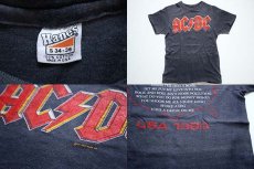画像3: 80s USA製 Hanes AC/DC BACK IN BLACK TOUR USA 1980 コットン バンドTシャツ 墨黒 S (3)