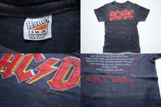 画像3: 80s USA製 Hanes AC/DC BACK IN BLACK TOUR USA 1980 コットン バンドTシャツ 炭黒 S (3)