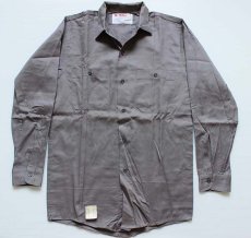 画像2: デッドストック★60s USA製 Miller コットン ワークシャツ グレー S (2)