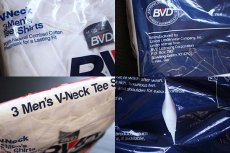 画像3: デッドストック★80s USA製 BVD 無地 Vネック コットンTシャツ 白 M 3パック (3)