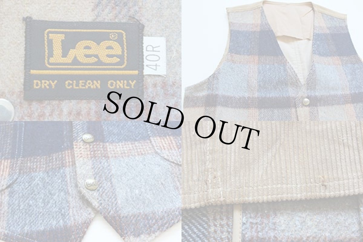 画像3: 70s Leeリー ウール×コーデュロイベスト 40R (3)