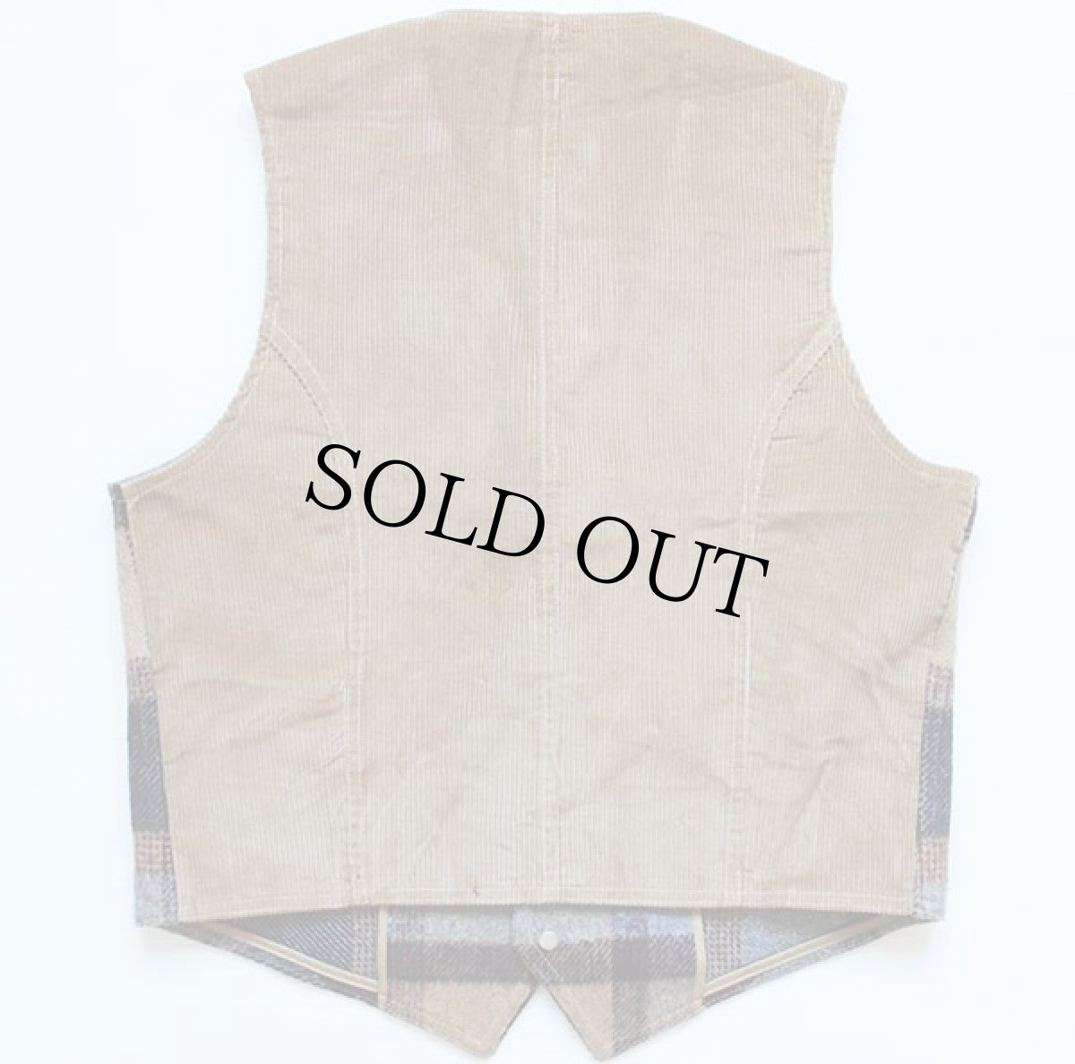 画像2: 70s Leeリー ウール×コーデュロイベスト 40R (2)