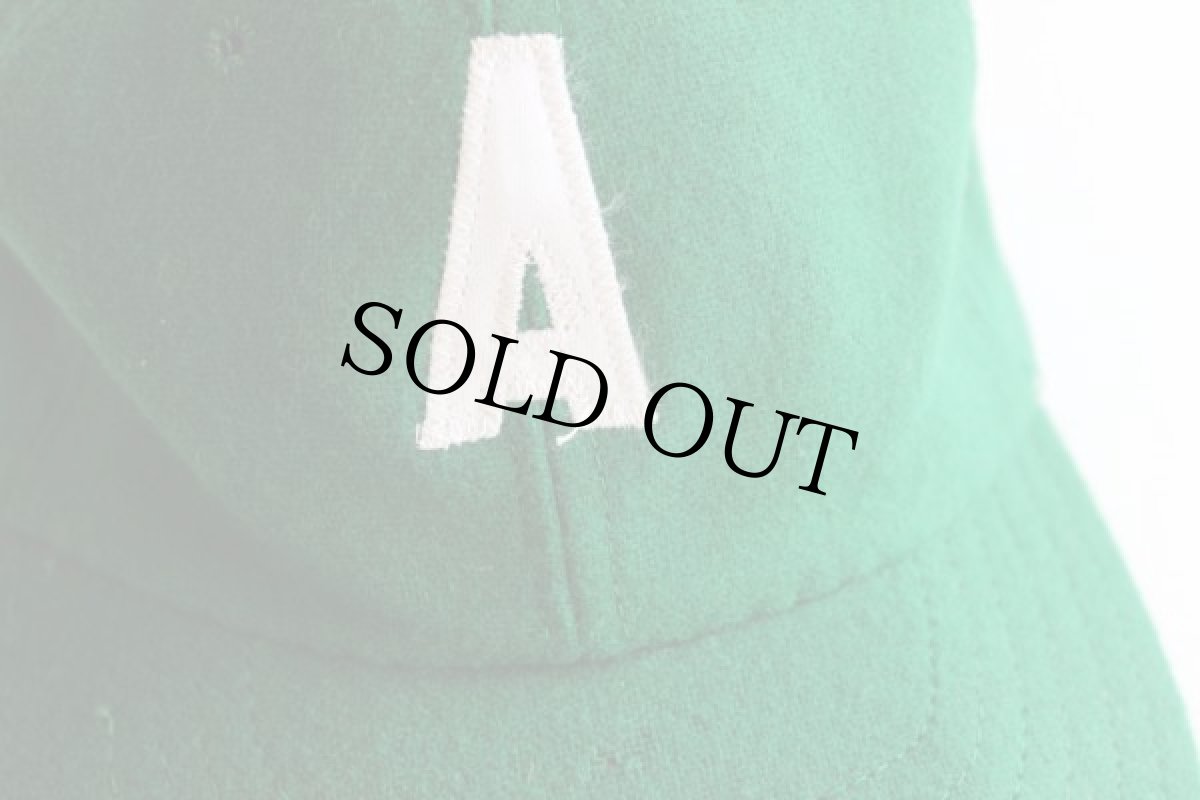 画像2: 60s WILBAC パッチ付き ウール ベースボールキャップ 緑 L (2)