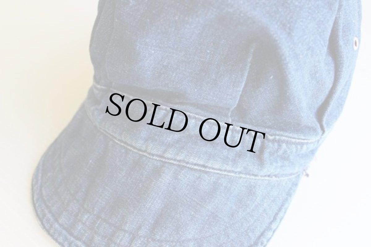 画像2: リサイズ★60s インディゴデニム ワークキャップ 58cm (2)