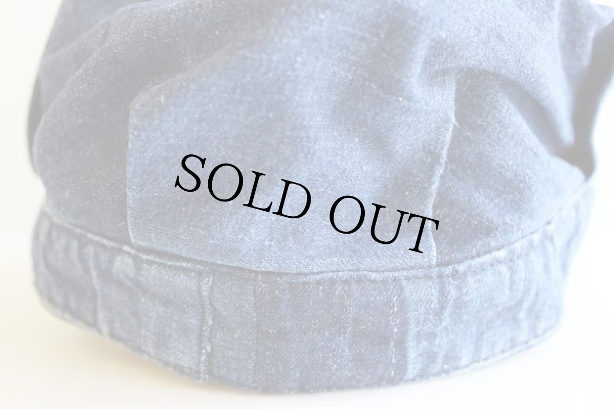 画像5: リサイズ★60s インディゴデニム ワークキャップ 58cm (5)