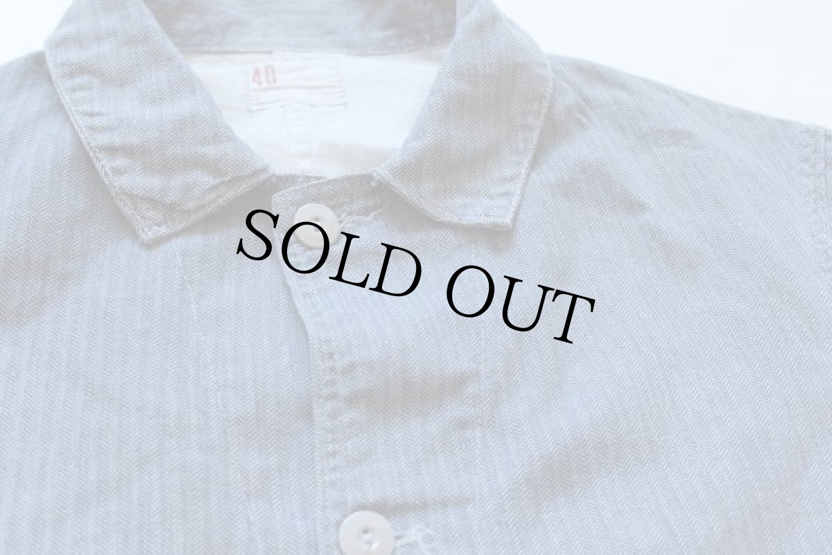 画像4: 60s UNKNOWN HBT ヘリンボーンツイル ショップコート 40 (4)