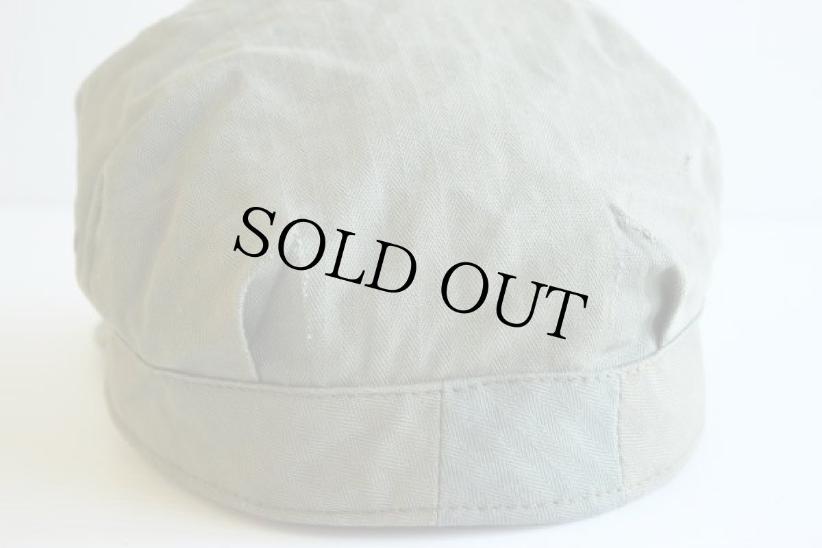 画像5: リサイズ★40s 米軍 USMC HBT ヘリンボーンツイル キャップ 57cm (5)